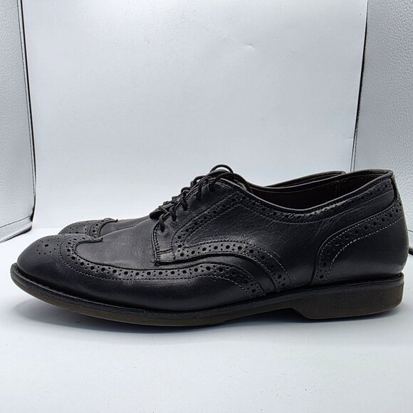 Allen Edmonds Road Warrior Mens Size 9.5 Black Wing Tip Brogue Derby Dress - Picture 13 of 13